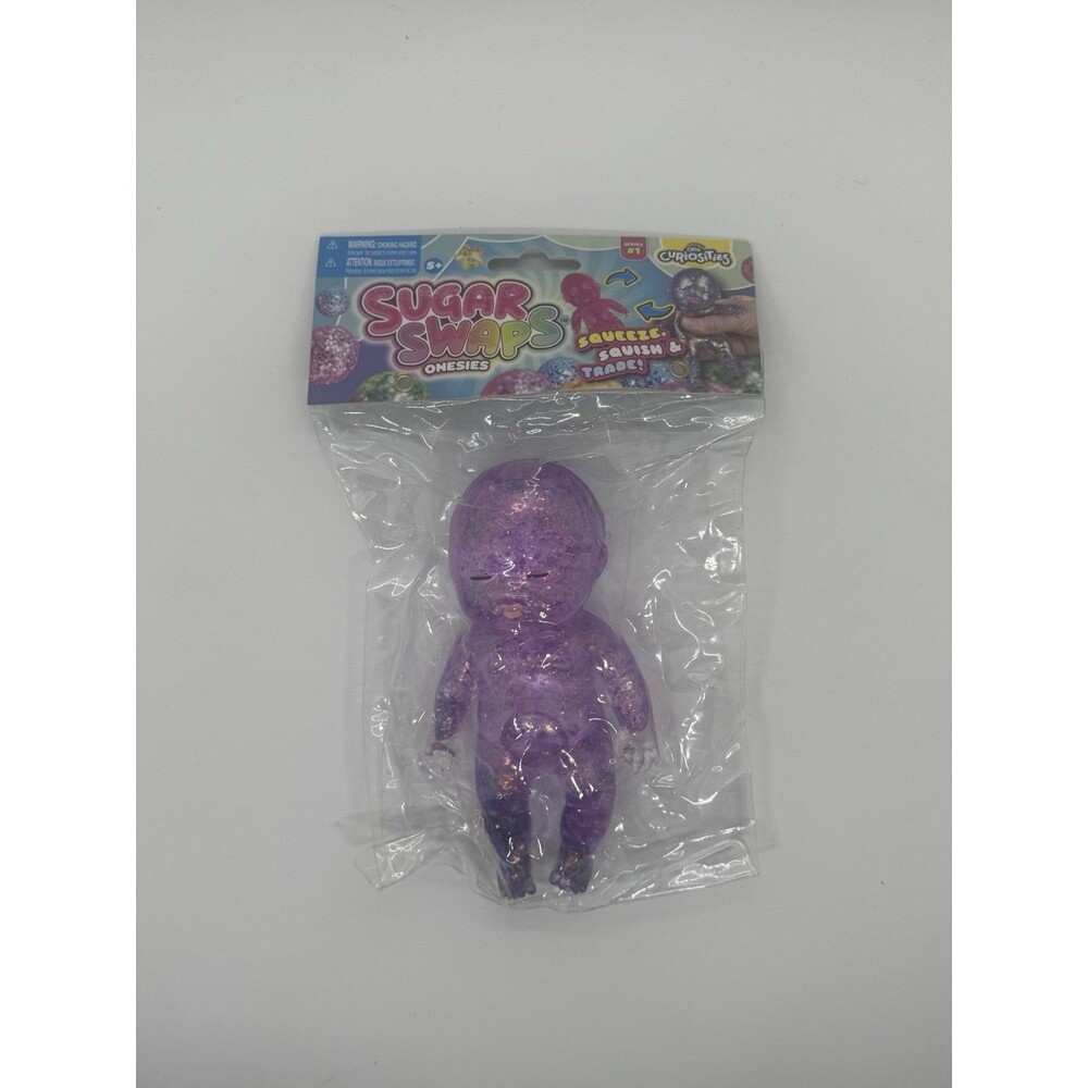 Sugar Swaps Baby Squishy Glitter Squeeze Toy 5” NEW Purple Orb